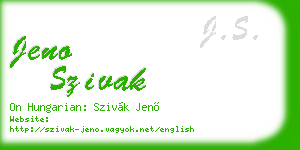 jeno szivak business card